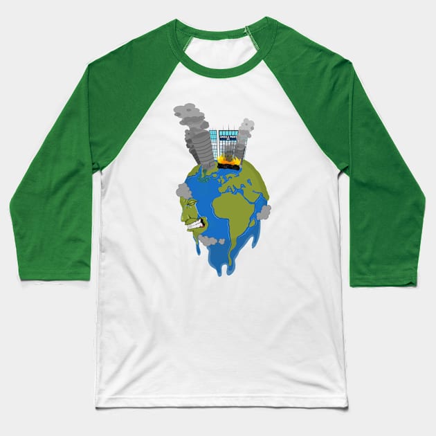 Earth in Anguish Baseball T-Shirt by VoidDesigns